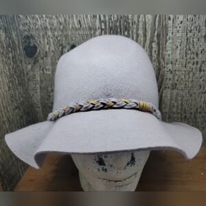 APT 9 Womens 100% Wool Light Lavender Dress Bucket Hat WBraided Rope One Size